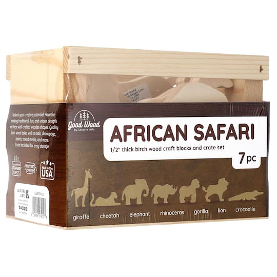 Good Wood by Leisure Arts&#xAE; African Safari Crate Set